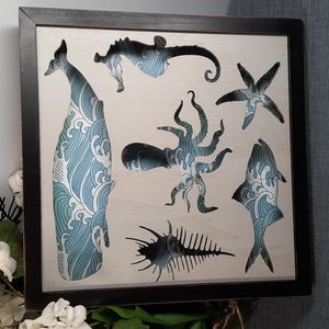 Wood Wall Art Nathan Murrell Hand Crafted Sea Life Creatures Home Decoration